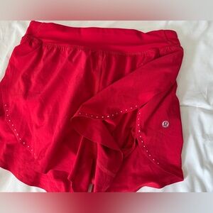Lululemon Fast and Free Reflective Shorts (Red, Size 4)